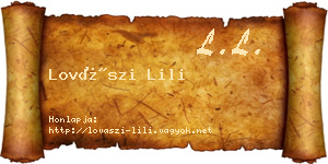 Lovászi Lili névjegykártya