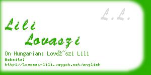 lili lovaszi business card